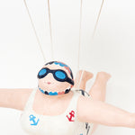 Swimmer - Lady with Parachute Blue/White by Batela