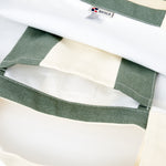 Large Canvas Tote Bag - Green/White Wide Stripes by Batela