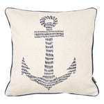 Cushion - Blue Anchor on White Design by Batela