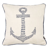 Cushion - Blue Anchor on White Design by Batela