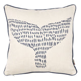 Cushion - Blue Whale Tail on White Design by Batela