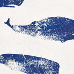 Canvas Wall Hanging with Blue Whales by Batela