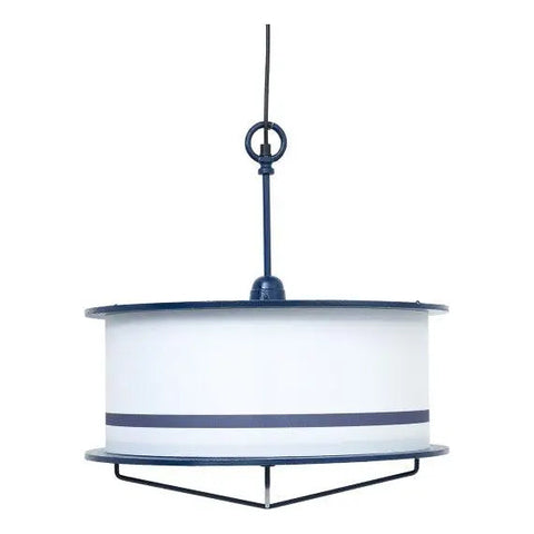 Metal Ceiling Lamp White with a Blue Stripe by Batela