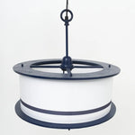 Metal Ceiling Lamp White with a Blue Stripe by Batela