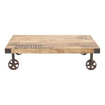 Low Wooden Coffee Table on Wheels by Batela