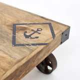 Low Wooden Coffee Table on Wheels by Batela