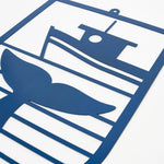 Metal Cut-Out Wall Hanging - Ship and Whale Tail by Batela