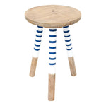 Wooden Enamel Striped Stool by Batela