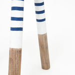 Wooden Enamel Striped Stool by Batela