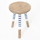 Wooden Enamel Striped Stool by Batela