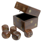 Dice box with 5 dice by Batela