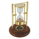 Brass Hourglass With Compass Base by Batela