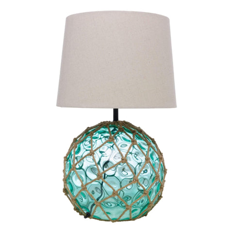 Green Glass Buoy Table Lamp by Batela
