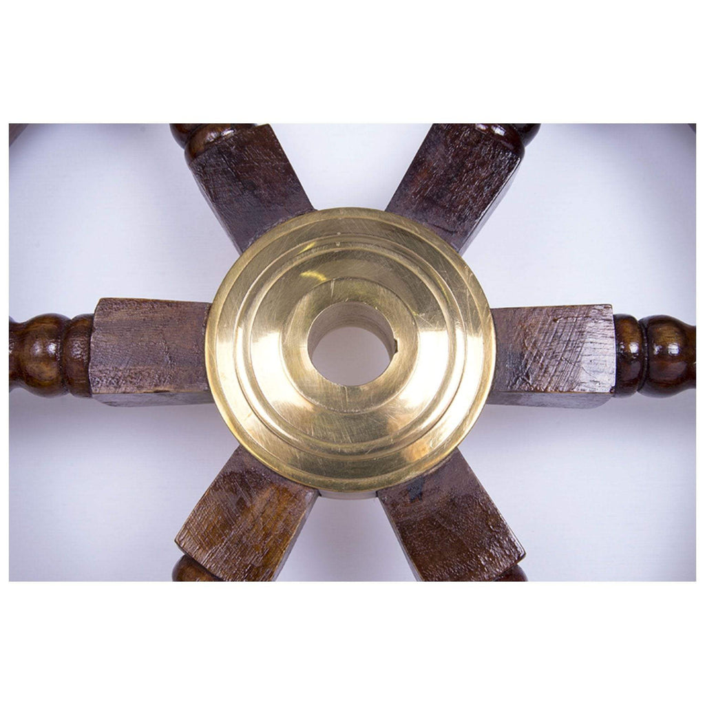 Maritime decorative ship´s wheel - antique style - wood & brass- 3´5