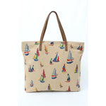 Large Canvas Tote Bag - Sailboats Design by Batela